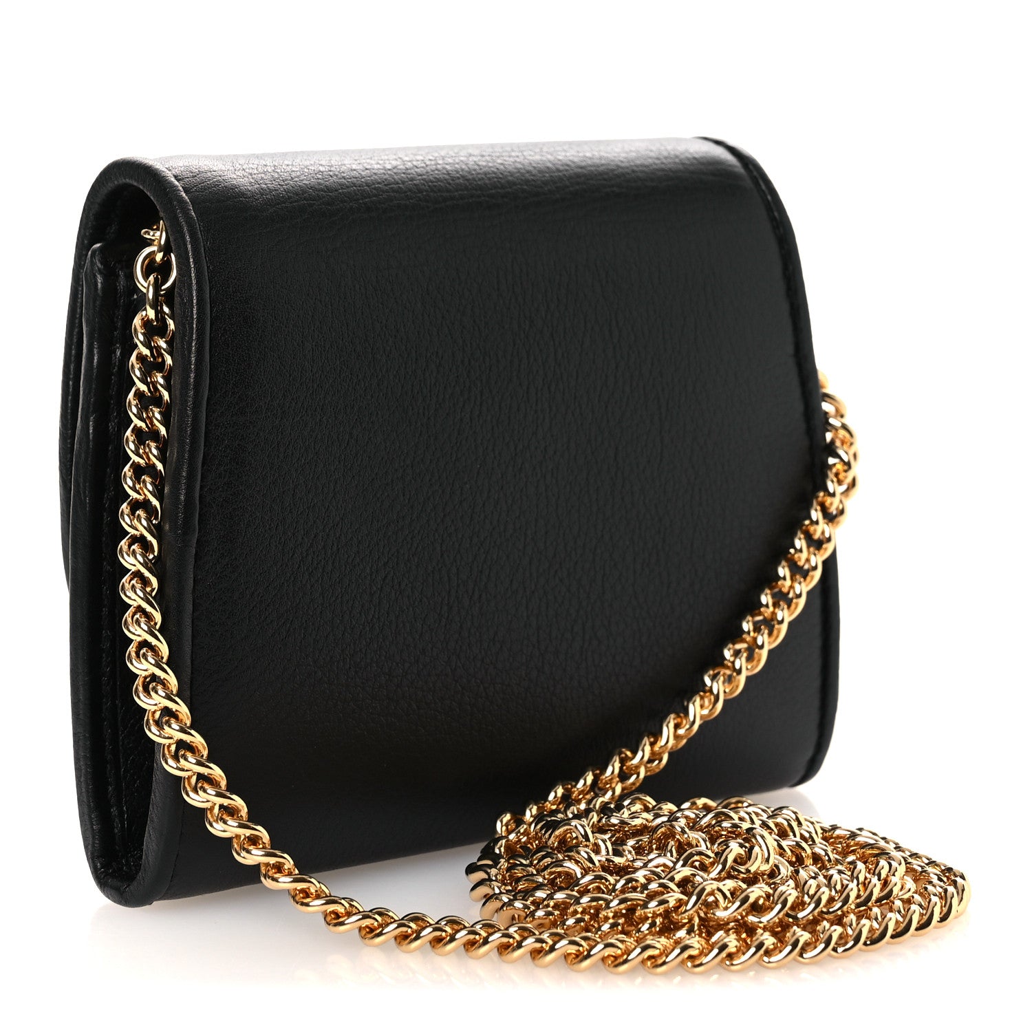 Gucci Roxy Calfskin Medium Blondie Chain Wallet Black 3 of 11