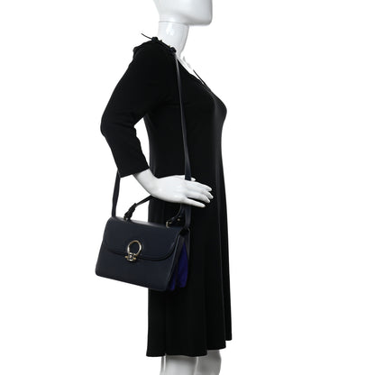 Versace Calfskin Small DV One Navy 2 of 14