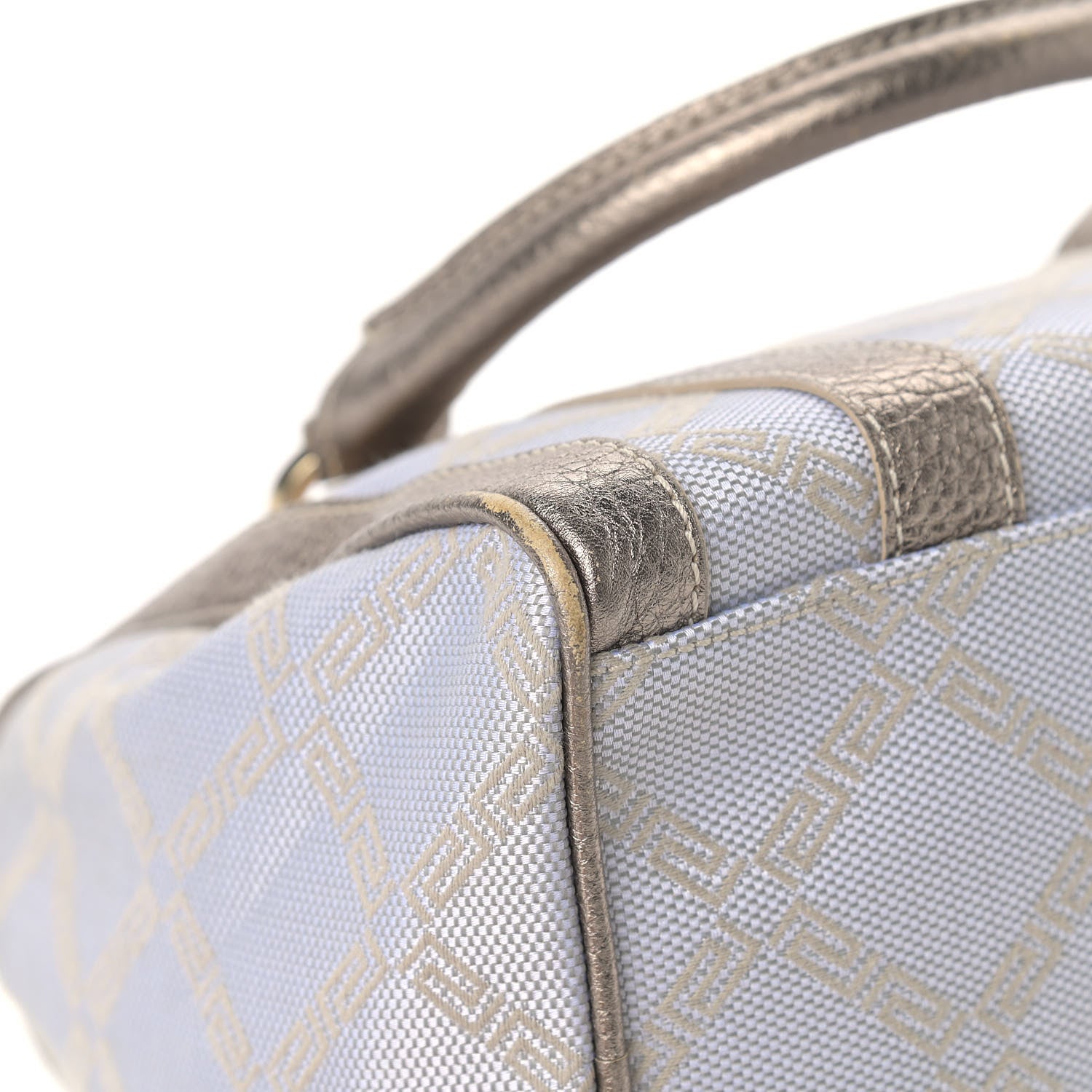 Versace Calfskin Nylon Madonna Satchel Gold 9 of 16