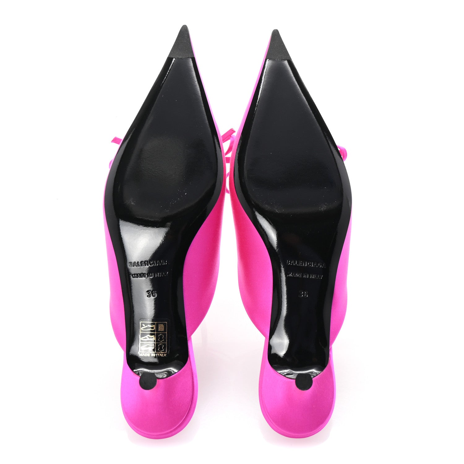 Balenciaga Satin Pointed Toe Knife Slingback 40mm Mules 36 Rose Fuchsia 6 of 10