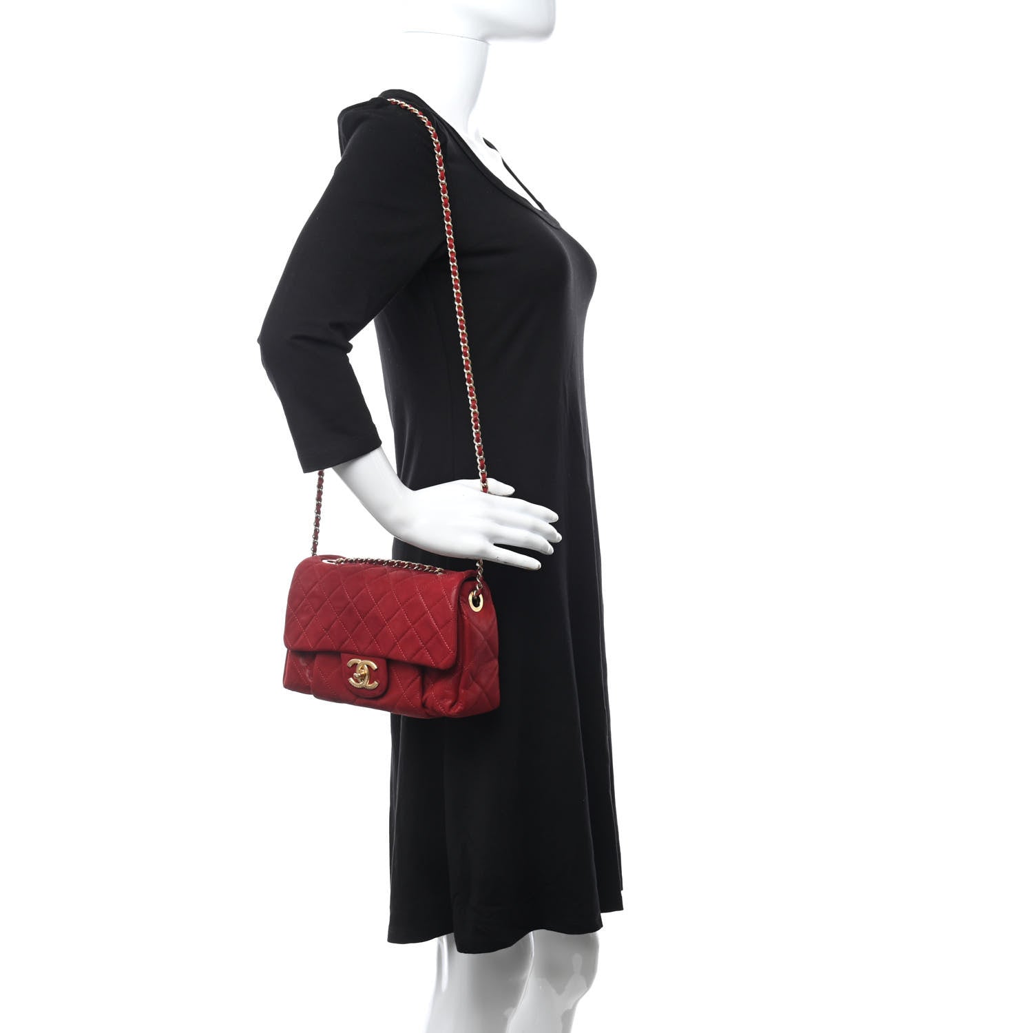 Chanel Iridescent Calfskin Quilted Small Chic Quilt Flap Red 2 of 12