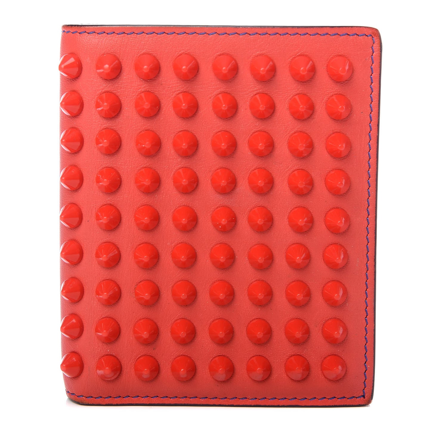 Calfskin Spiked Paros Wallet Framboisine