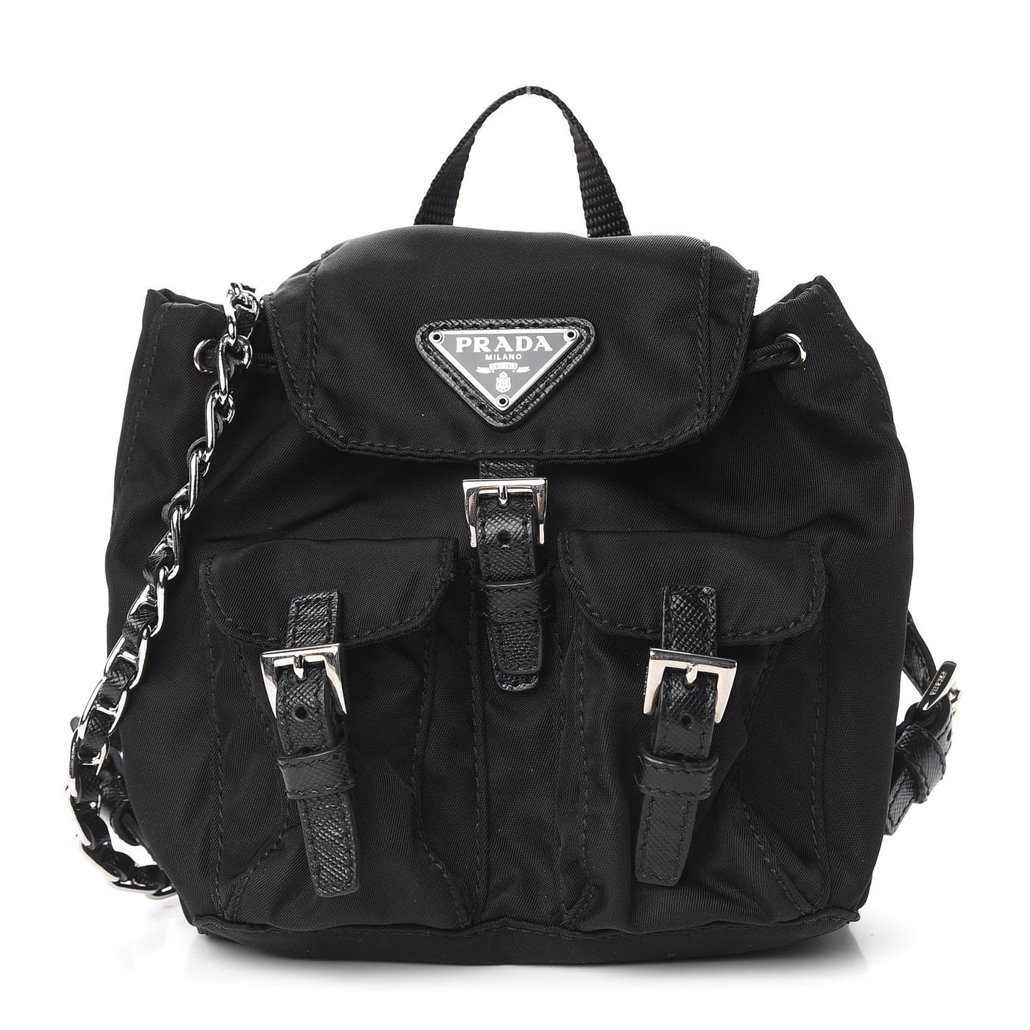 Nylon Vela Mini Crossbody Backpack Black