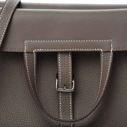 Hermes Taurillon Clemence Halzan 25 Etoupe 10 of 11