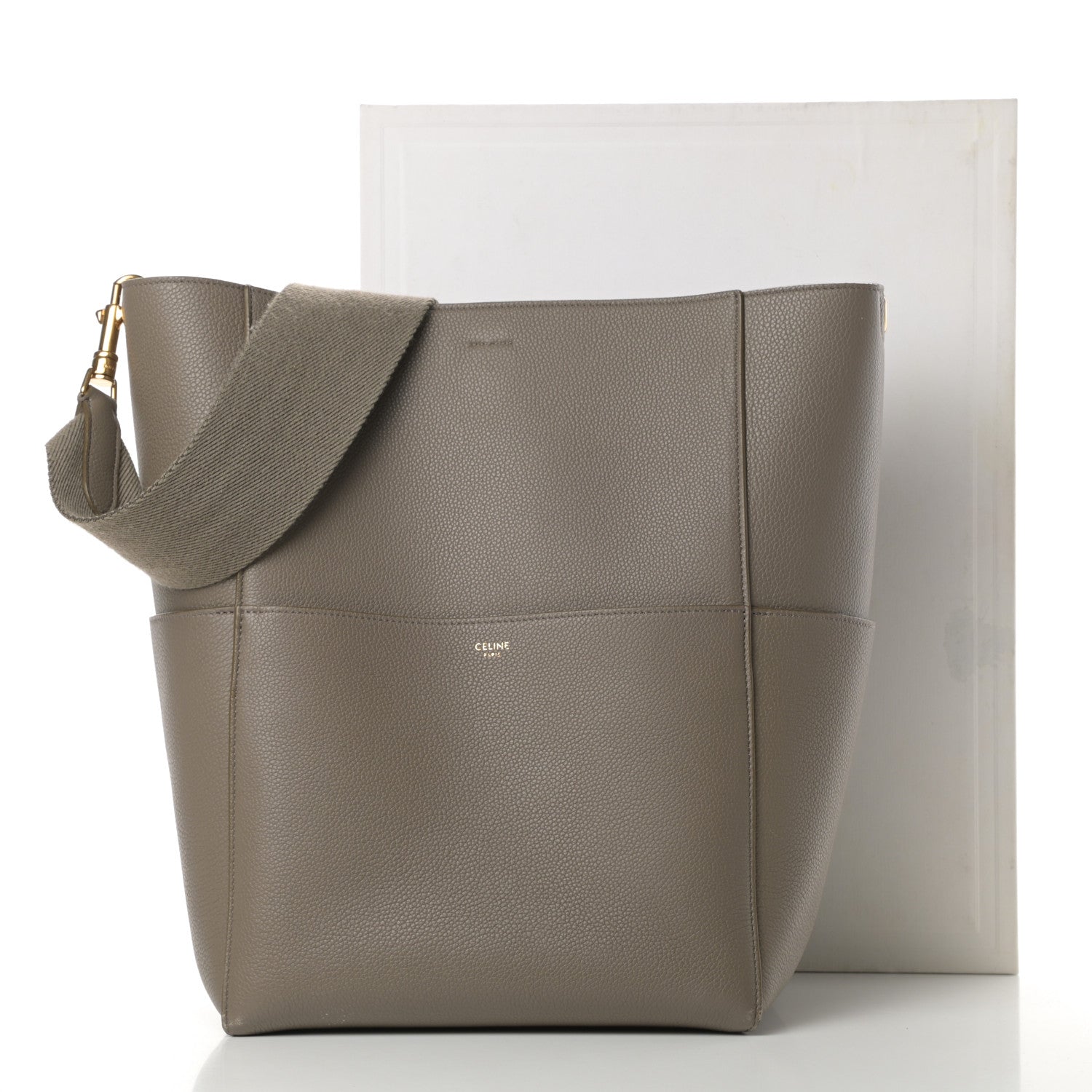 Celine Soft Grained Calfskin Sangle Bucket Bag Taupe 15 of 15