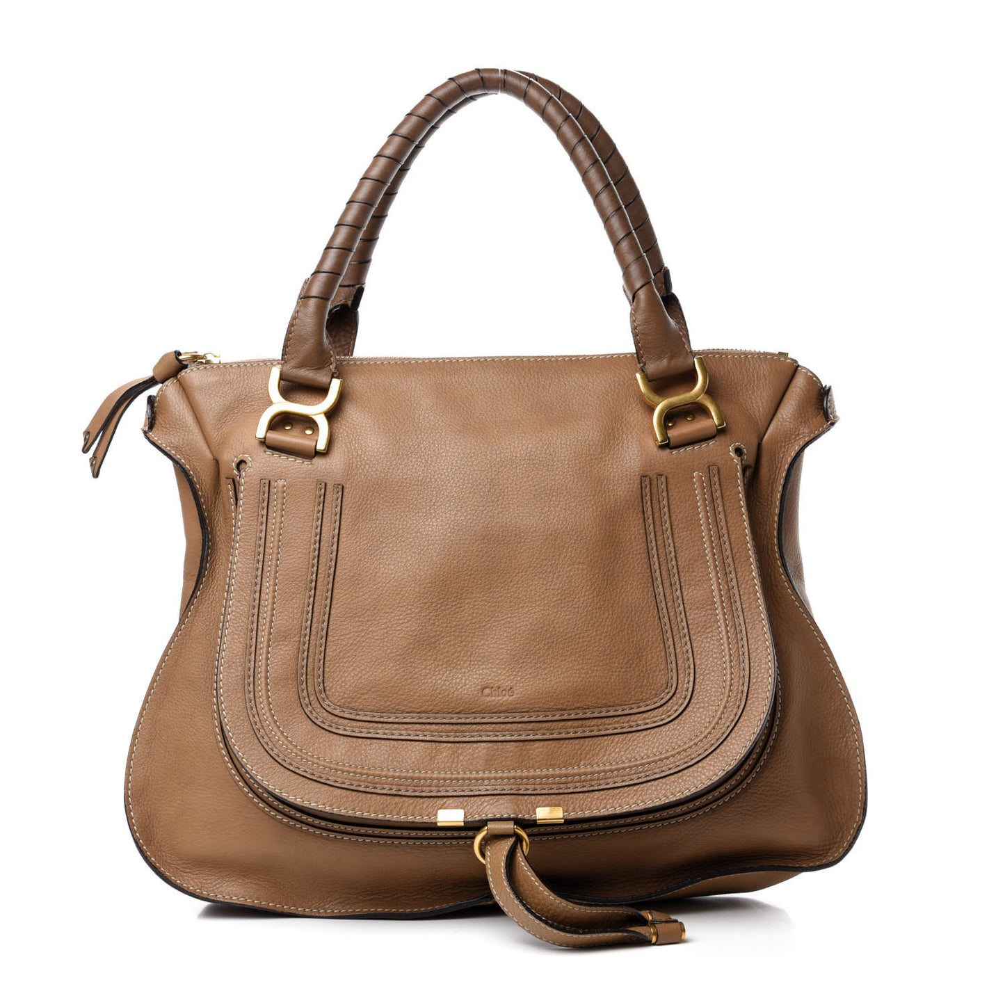 Calfskin Large Marcie Satchel Nut