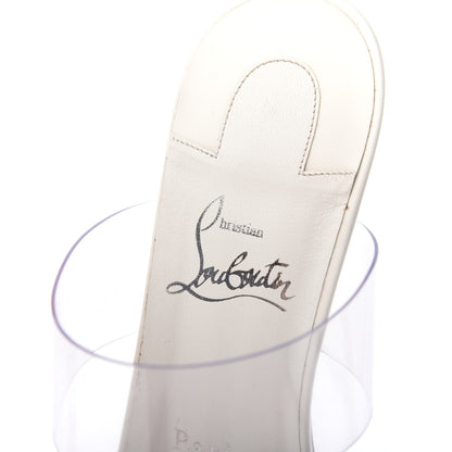 Christian Louboutin Patent PVC Just Nothing 85 Slide Sandals 38 White 6 of 9