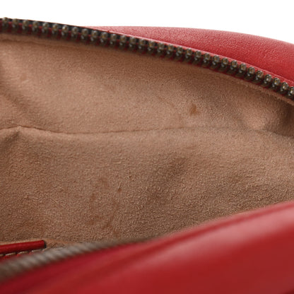 Gucci Calfskin Matelasse Small GG Marmont Chain Shoulder Bag Hibiscus Red 12 of 16