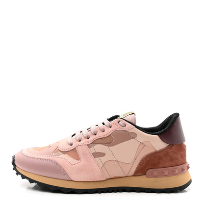 Valentino Garavani Mesh Suede Camouflage Womens Rockrunner Sneakers 38 Multicolor 1 of 13