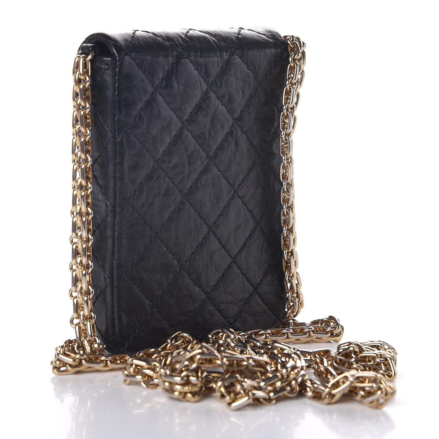 Chanel Aged Calfskin Quilted 2.55 Reissue Phone Case Black 3 of 8