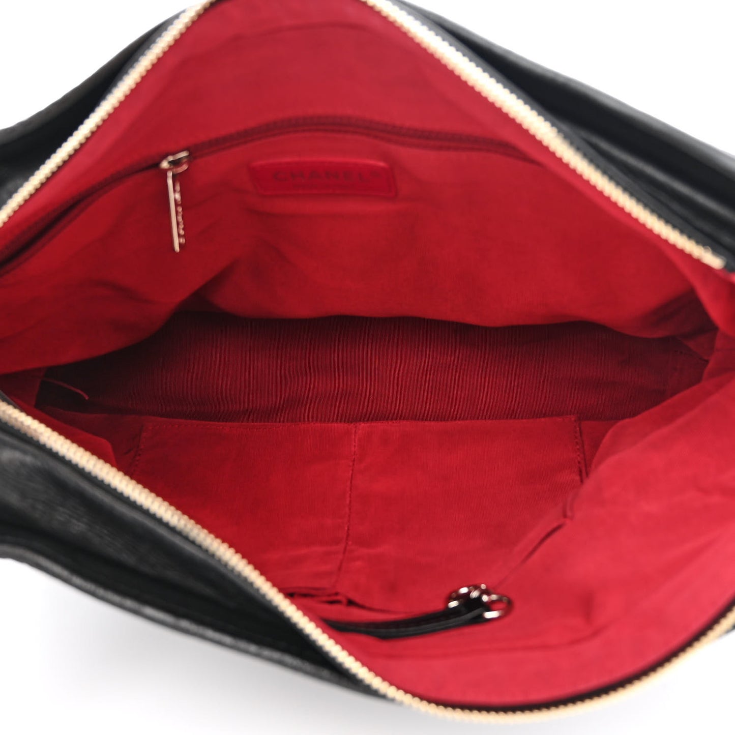 Aged Calfskin Quilted Large Gabrielle Hobo Black