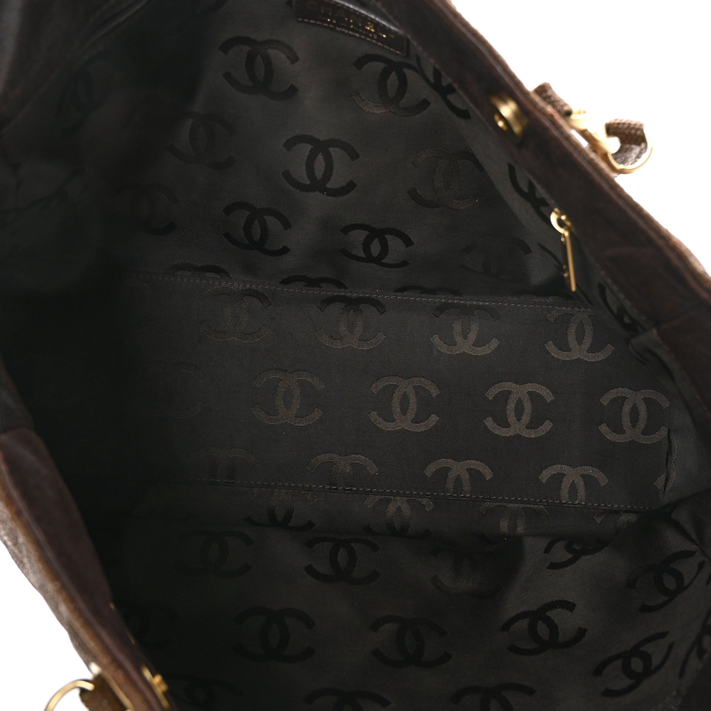 Woven Straw Quilted Shopping Tote Brown