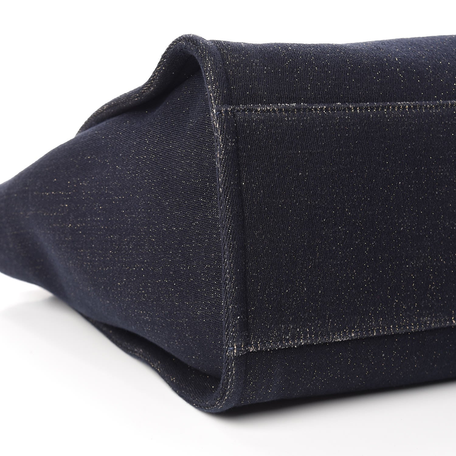 Chanel Lurex Canvas Medium Deauville Tote Navy Blue Gold 9 of 11