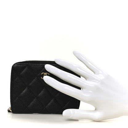 Chanel Caviar Quilted Small Zip Around Wallet Black 2 of 11