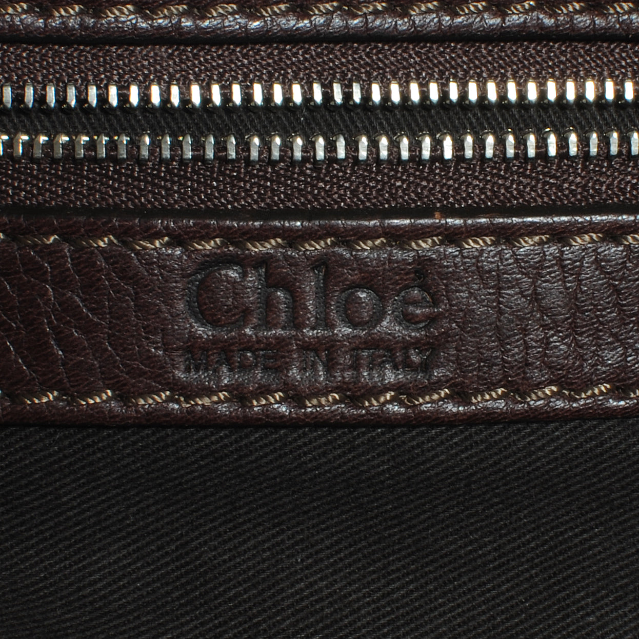 Leather Paddington Double Zipped Bowler Brown
