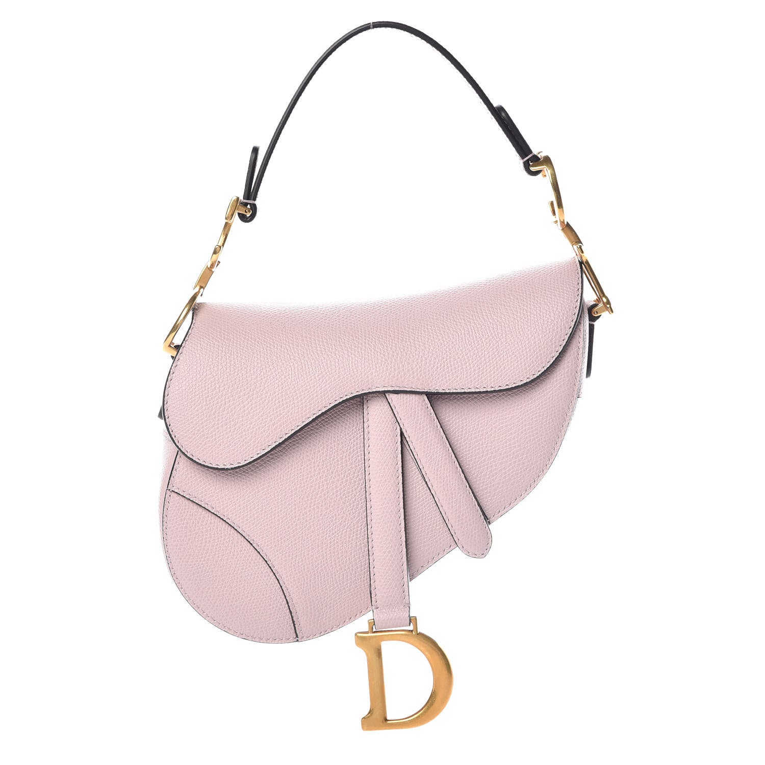 Christian Dior Grained Calfskin Mini Saddle Bag Light Pink 1 of 9