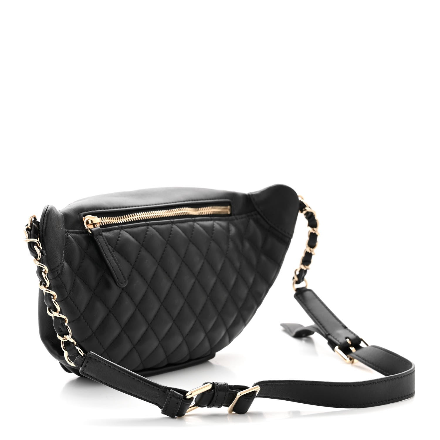Chanel Lambskin Quilted Waist Bag Fanny Pack Black 3 of 11