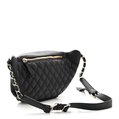 Chanel Lambskin Quilted Waist Bag Fanny Pack Black 3 of 11