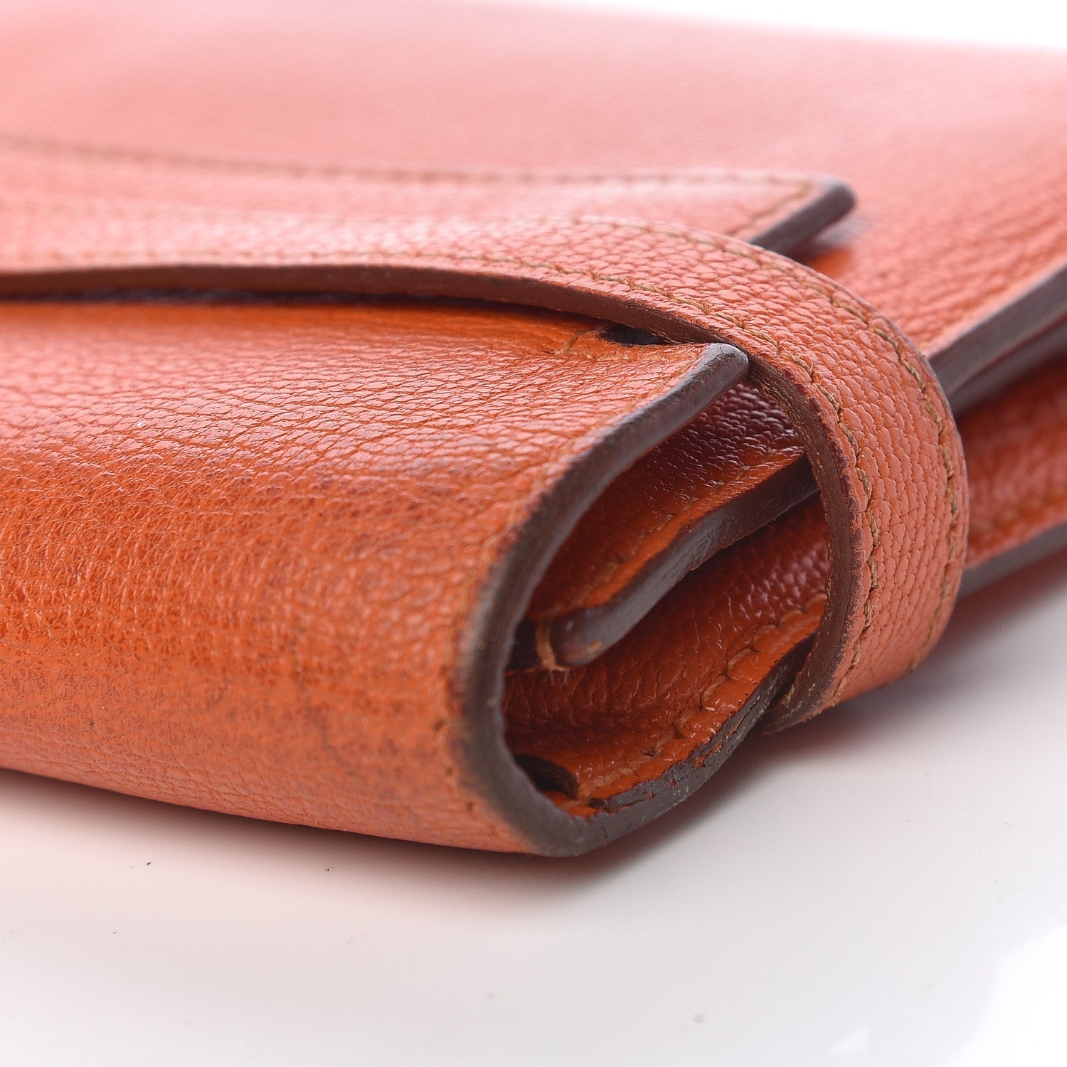 Hermes Chevre Mysore Kelly Longue Wallet Orange 12 of 22