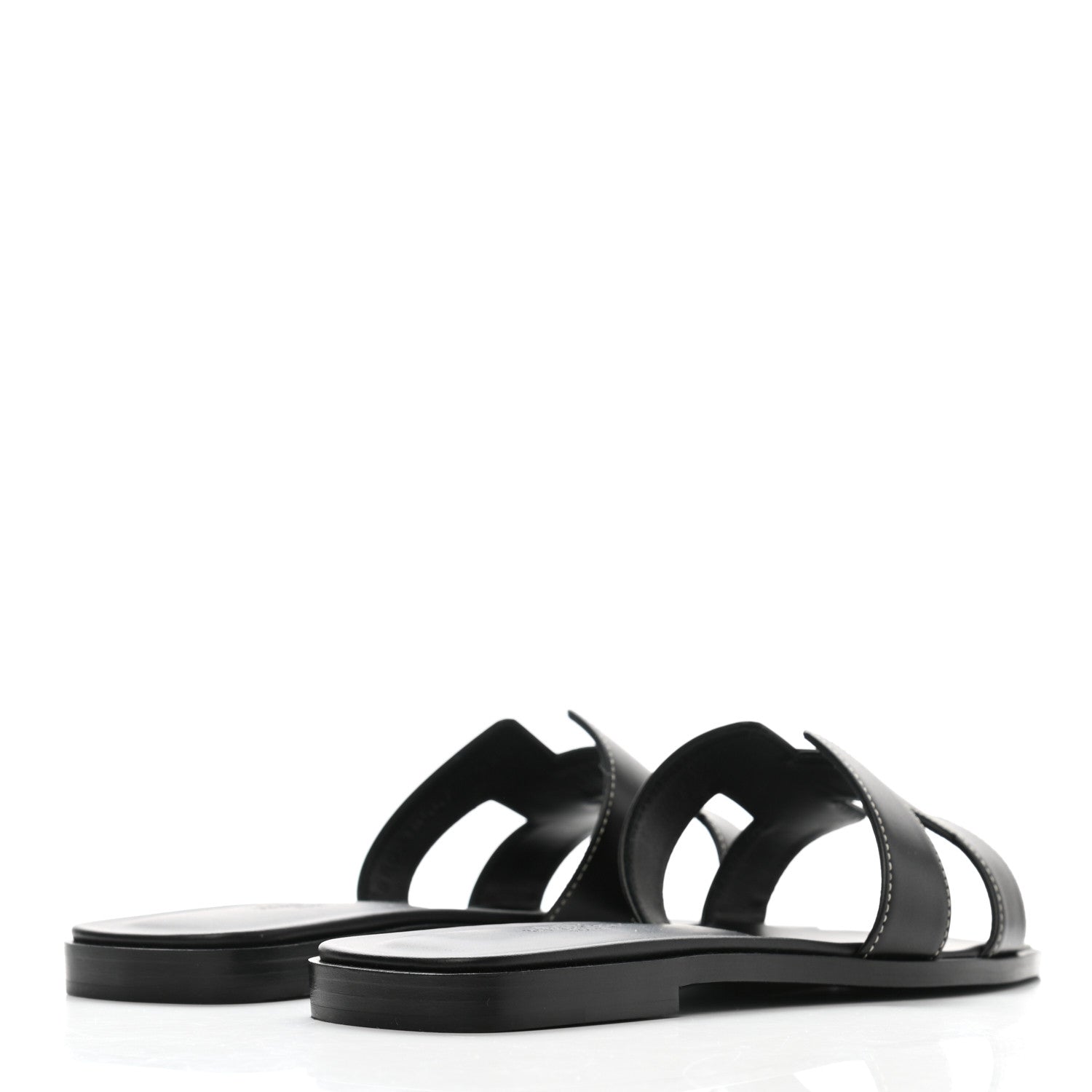 Hermes Box Calfskin Oran Sandals 38 Black 4 of 9