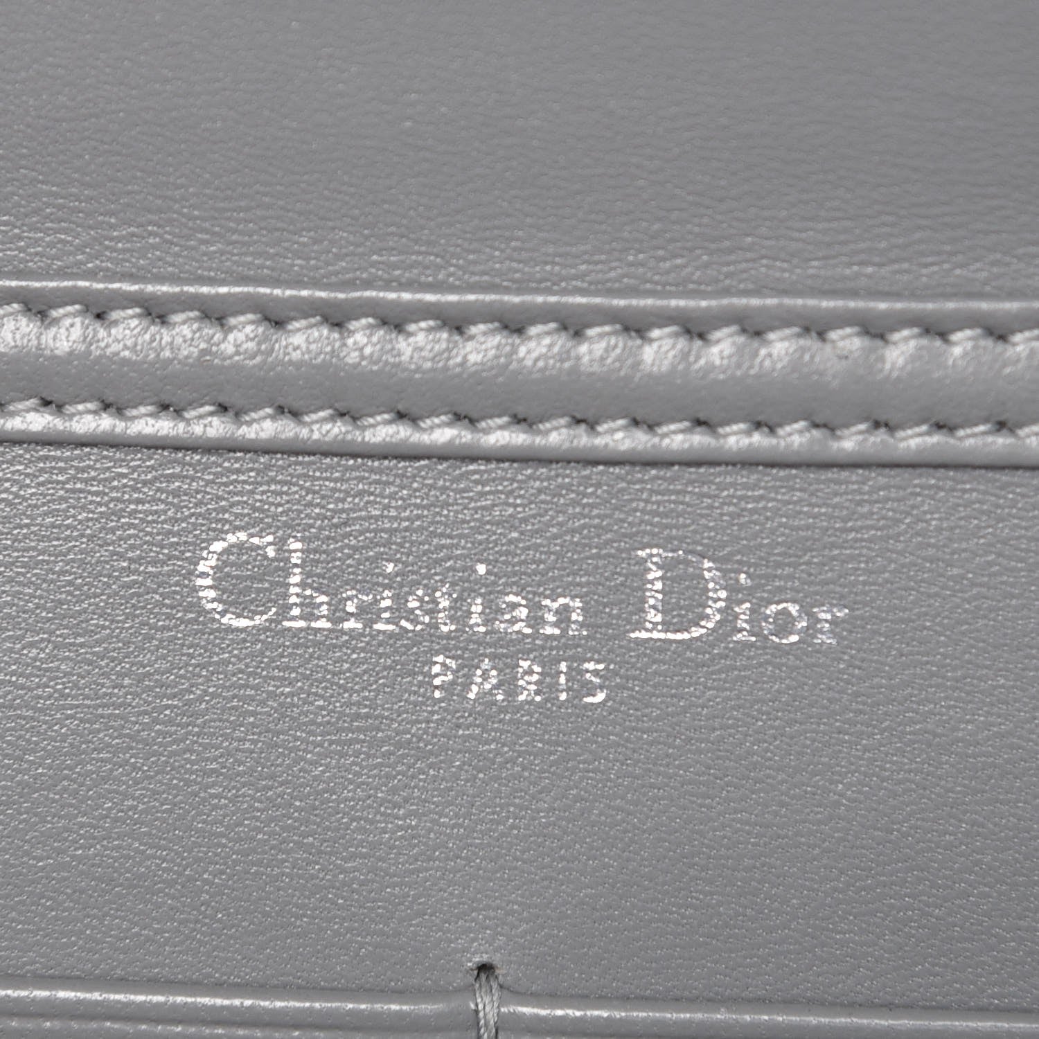 Christian Dior Grained Calfskin Diorama Wallet on Chain Pouch Gris 6 of 9