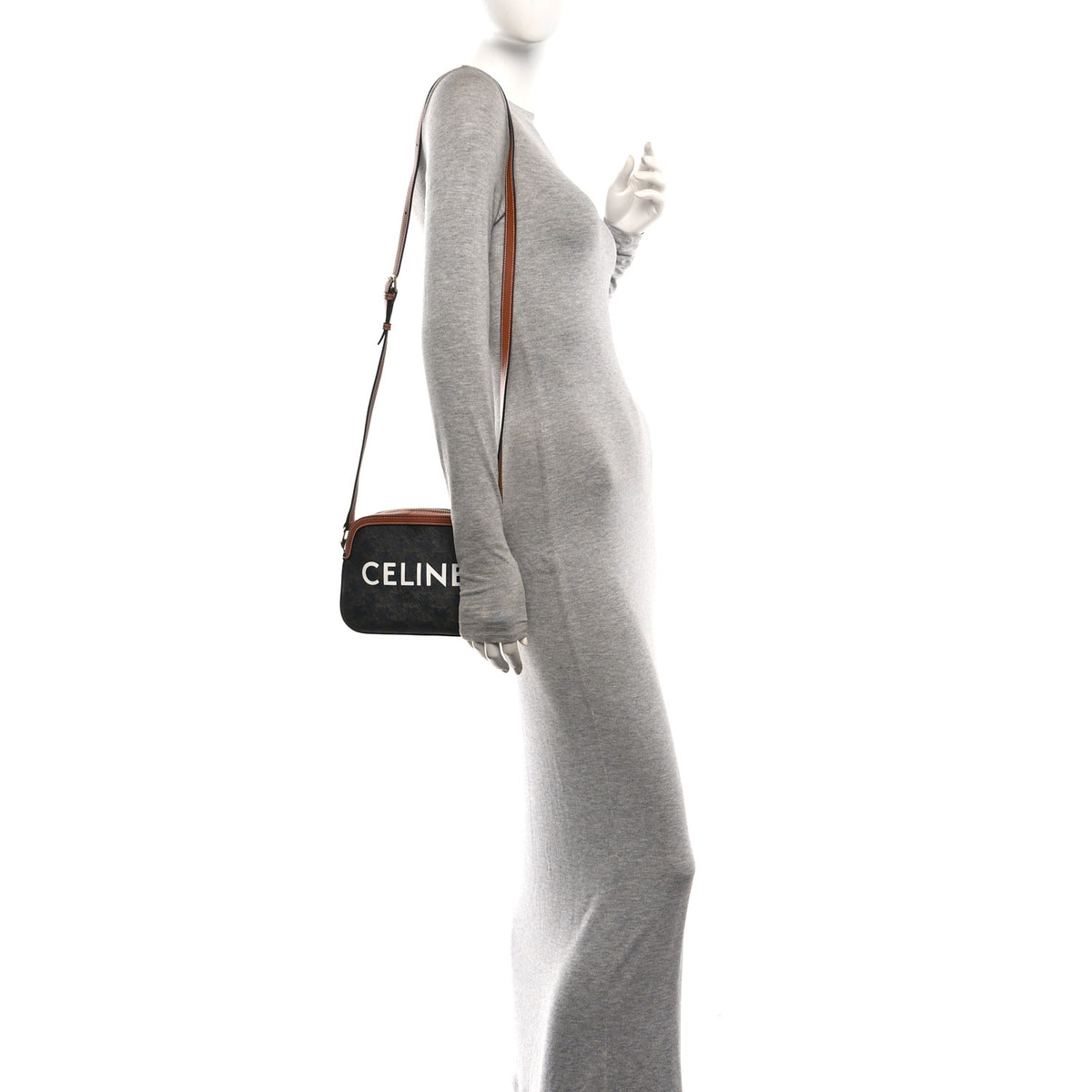 Celine Triomphe Canvas Small Camera Bag Tan 2 of 11