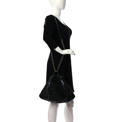 Chanel Calfskin Stitched Double Zip Hobo Black 2 of 9