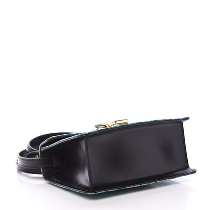Gucci Iridescent Brocade Mini Sylvie Top Handle Bag Azure 3 of 12