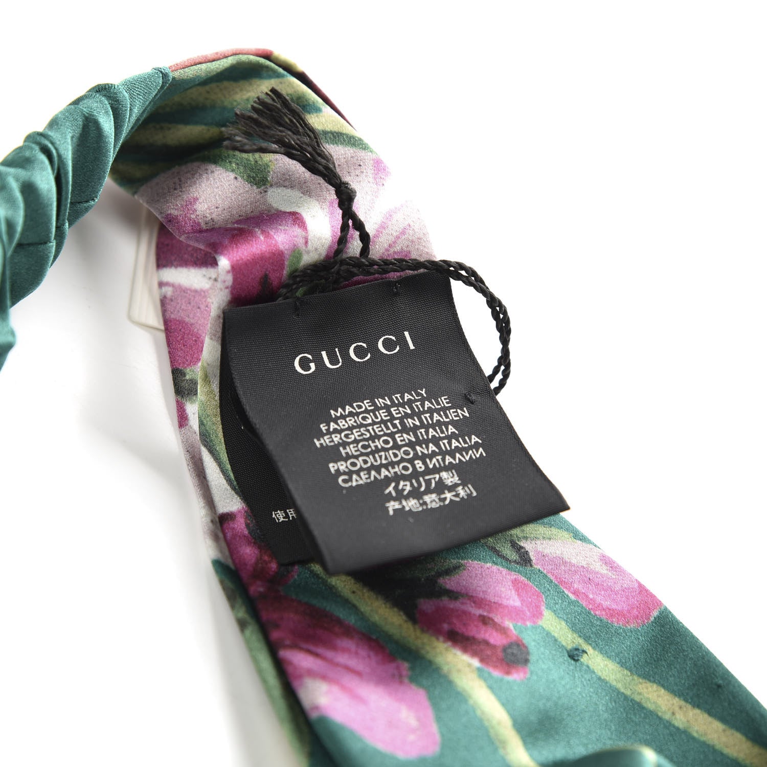 Gucci Silk Blooms Print Duchesse Headband Grass 4 of 4