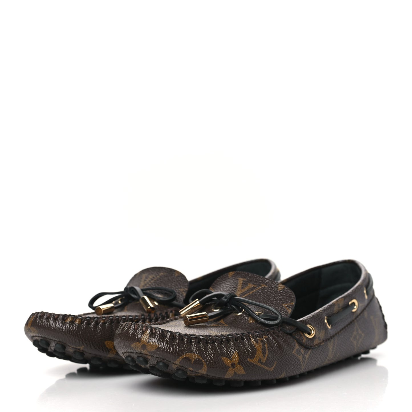 Monogram Mens Arizona Car Shoe Moccasin Loafers 38 Macassar