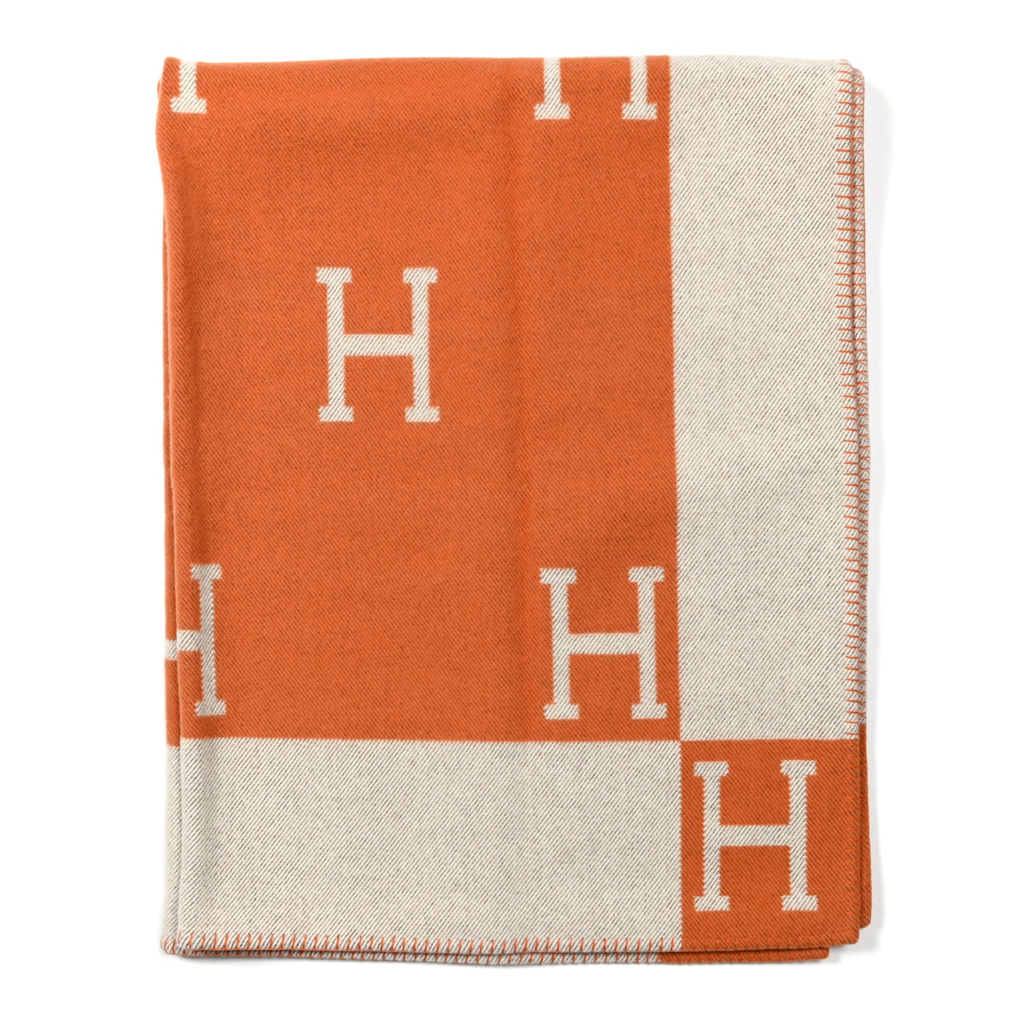 Wool Cashmere Signature Classic Avalon Blanket Ecru Potiron