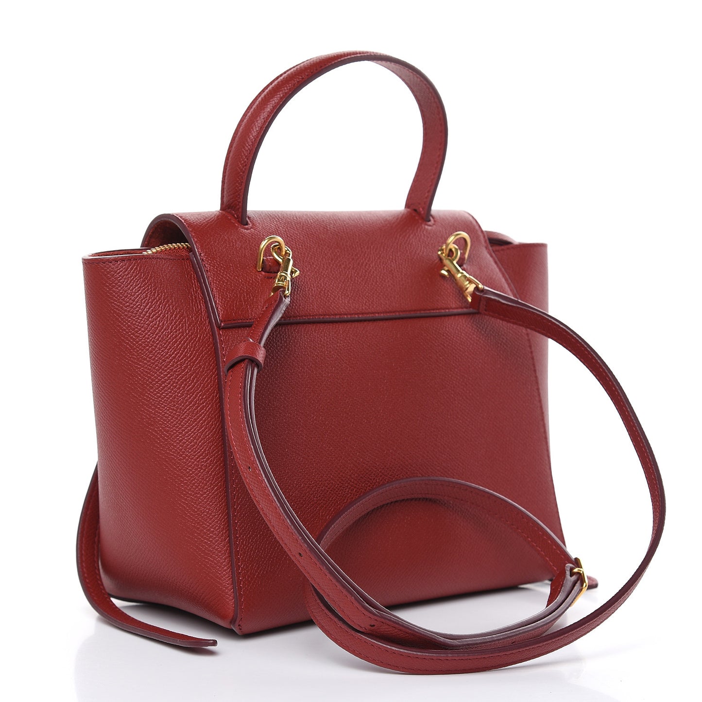 Grained Calfskin Nano Belt Bag Ruby
