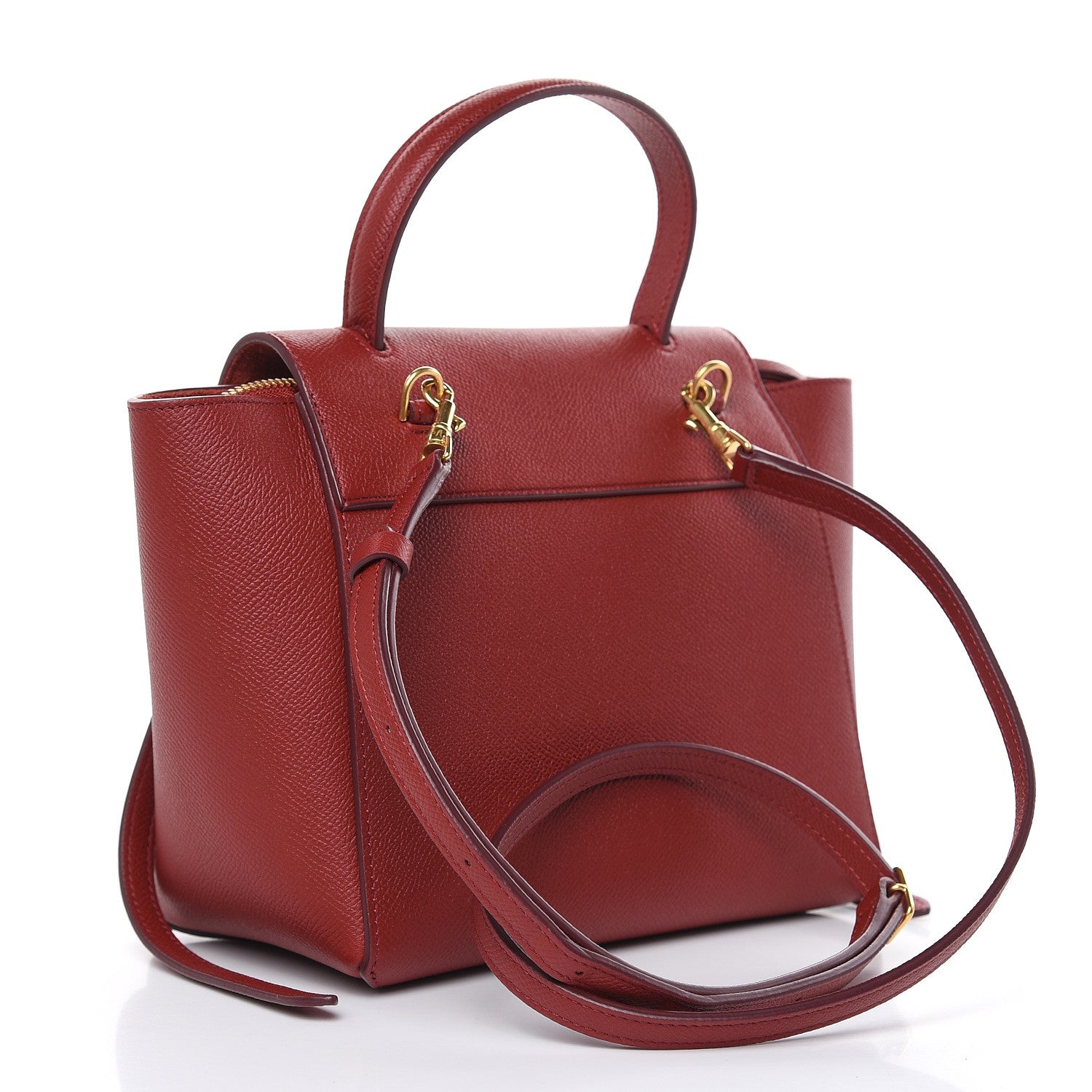 Celine Grained Calfskin Nano Belt Bag Ruby 3 of 9