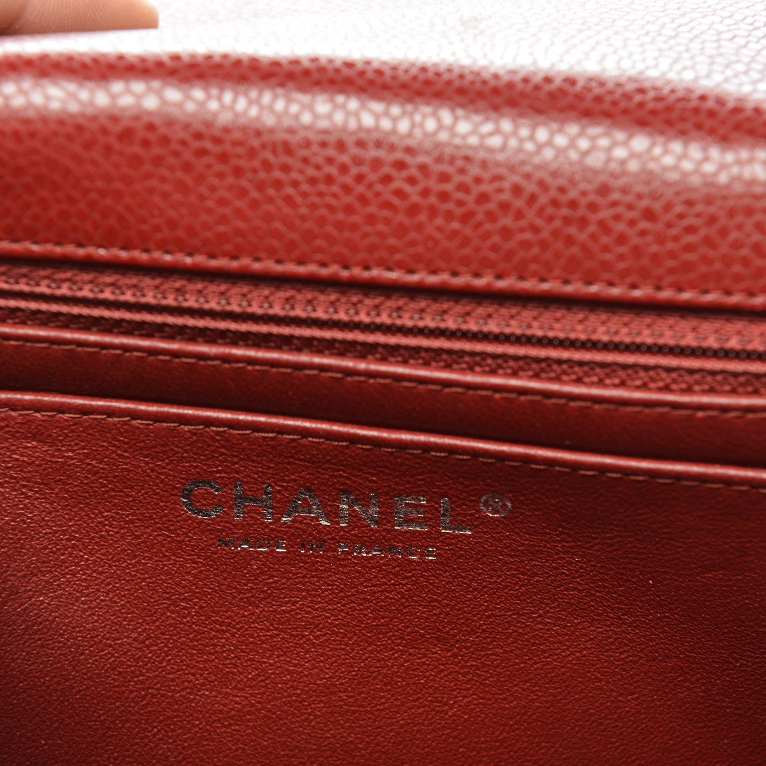 Chanel Caviar Quilted Mini Square Flap Dark Red 6 of 8
