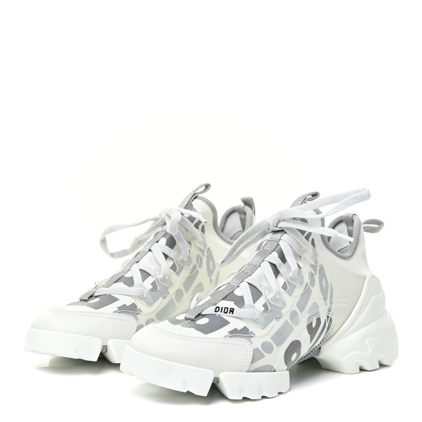 Neoprene Rubber Spatial Print Womens D-Connect Sneakers 38.5 White
