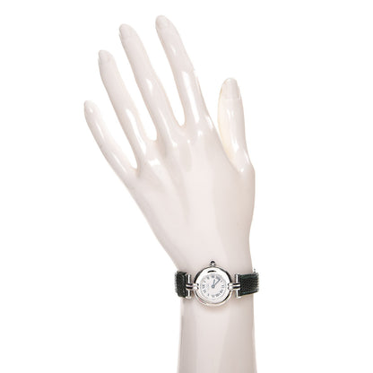 Cartier Sterling Silver Lizard 24mm Must de Quartz Watch Green 2 of 7