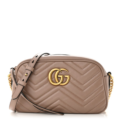 Gucci Calfskin Matelasse Small GG Marmont Chain Shoulder Bag Porcelain Rose 1 of 10