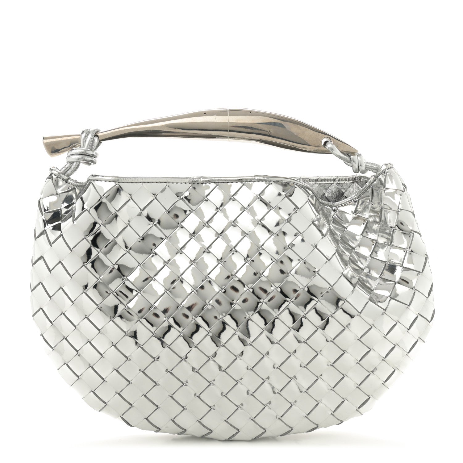 Bottega Veneta Mirror Laminated Nappa Intrecciato Sardine Bag Silver 1 of 11