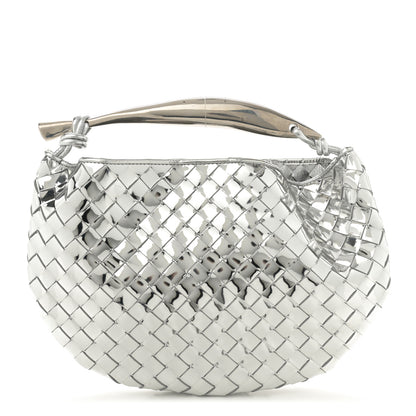 Bottega Veneta Mirror Laminated Nappa Intrecciato Sardine Bag Silver 1 of 11