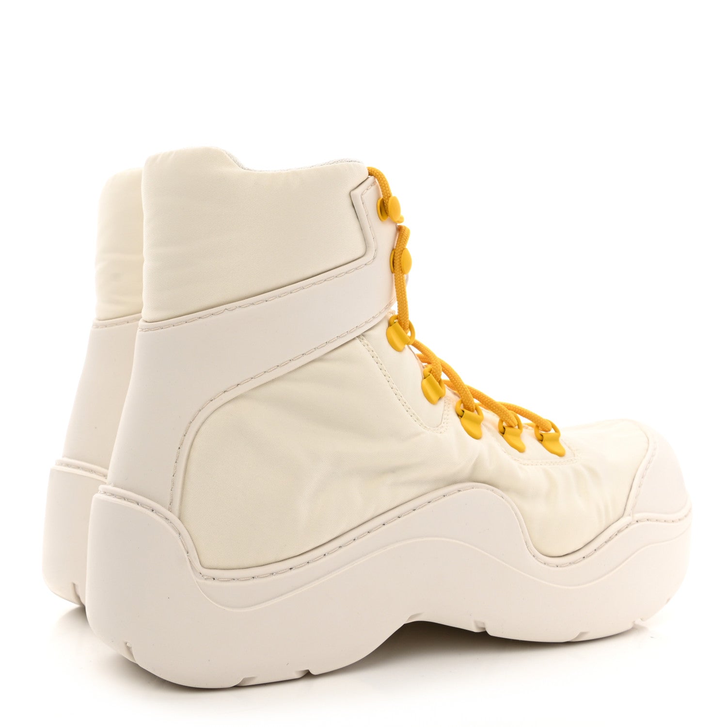 Bottega Veneta Technical Fabric Rubber Puddle Bomber Boots 39 String Egg Yolk 4 of 8