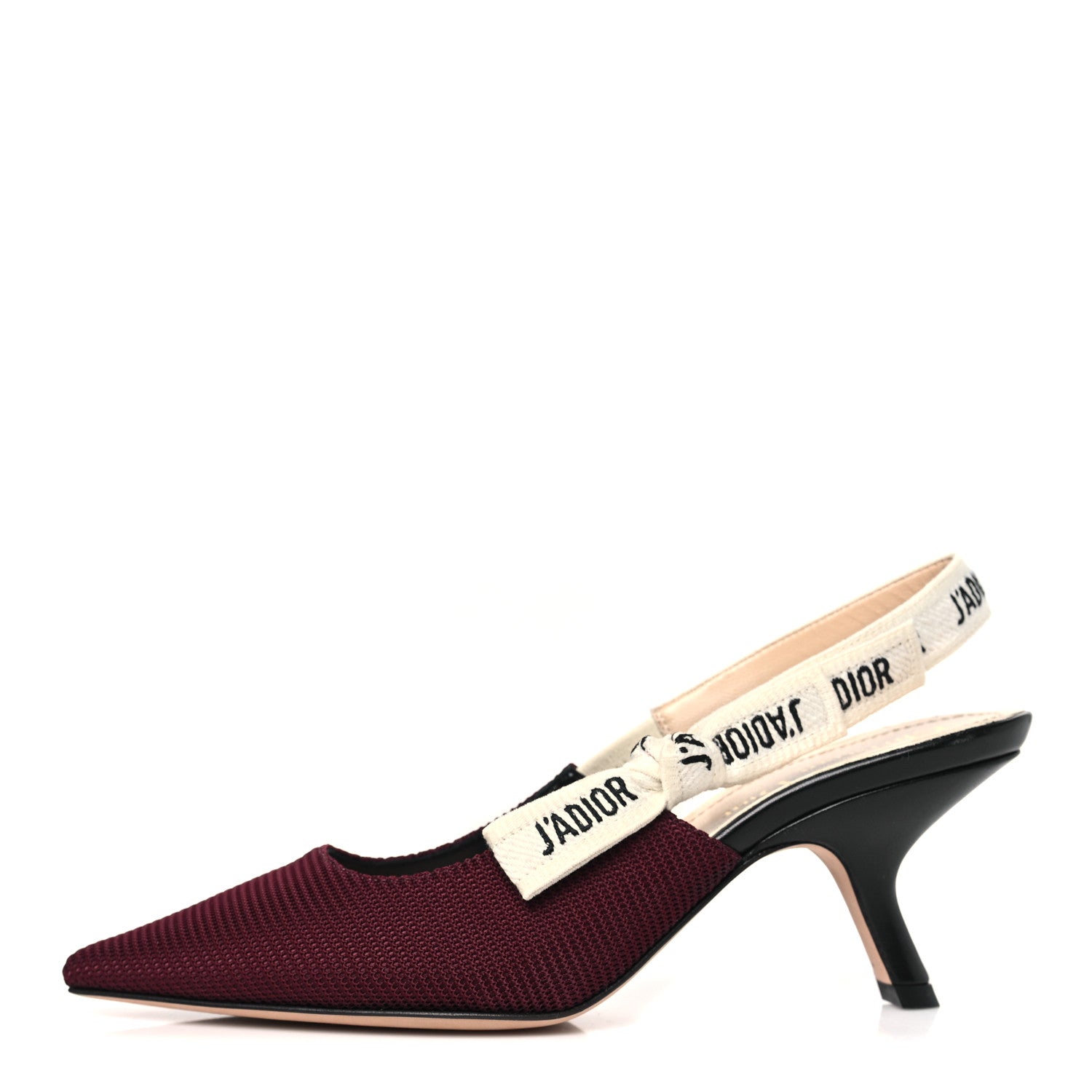 Christian Dior Technical Canvas Ribbon J Adior Slingback 65mm Pumps 36.5 Rouge Black 1 of 9