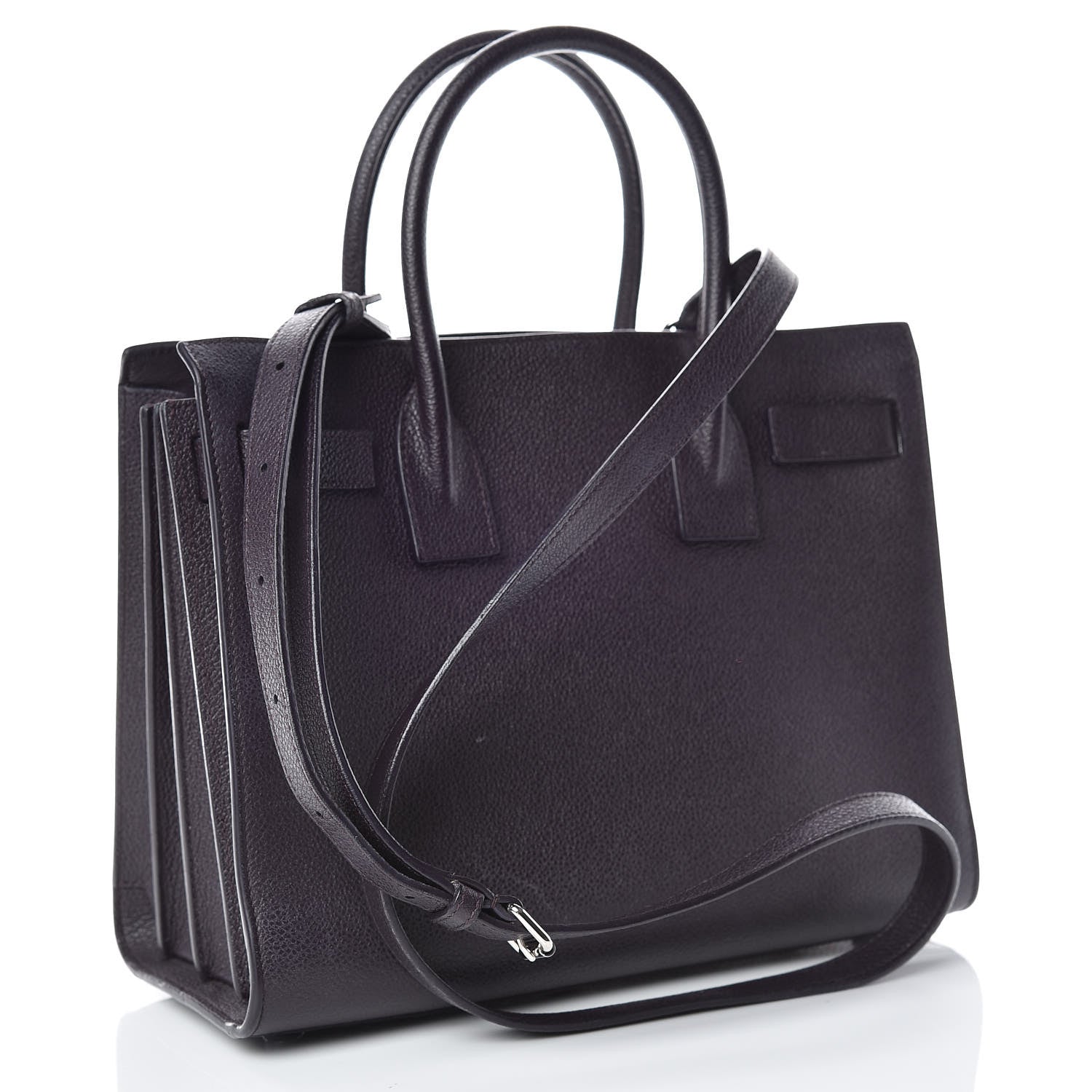 Saint Laurent Grained Calfskin Baby Sac De Jour Deep Purple 3 of 24