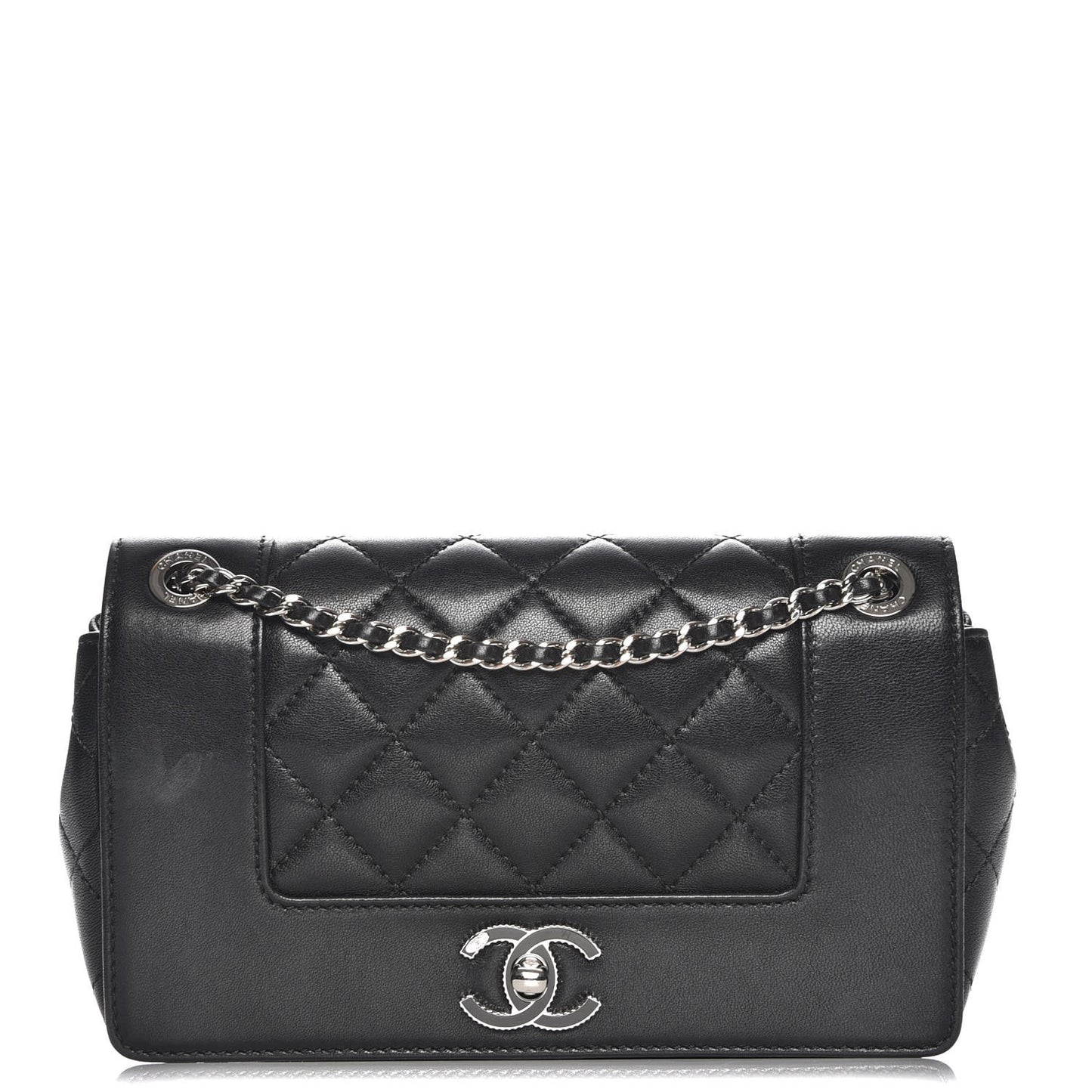 Sheepskin Quilted Small Vintage Mademoiselle Flap Black
