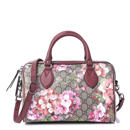 Gucci GG Supreme Monogram Blooms Small Boston Beige Multicolor Dry Rose 1 of 10