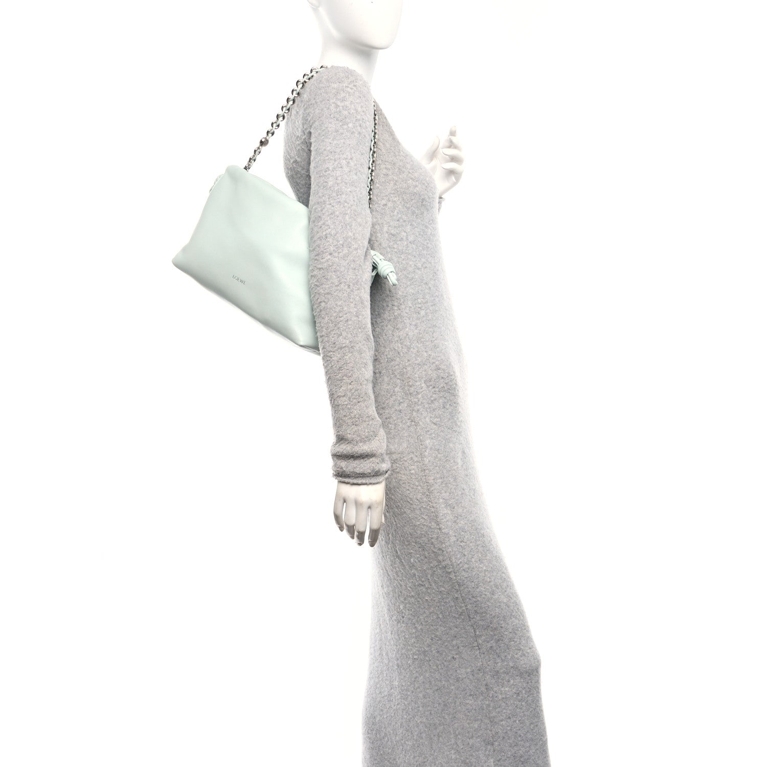 Loewe Mellow Nappa Medium Donut Chain Flamenco Knot Clutch Frozen 2 of 10