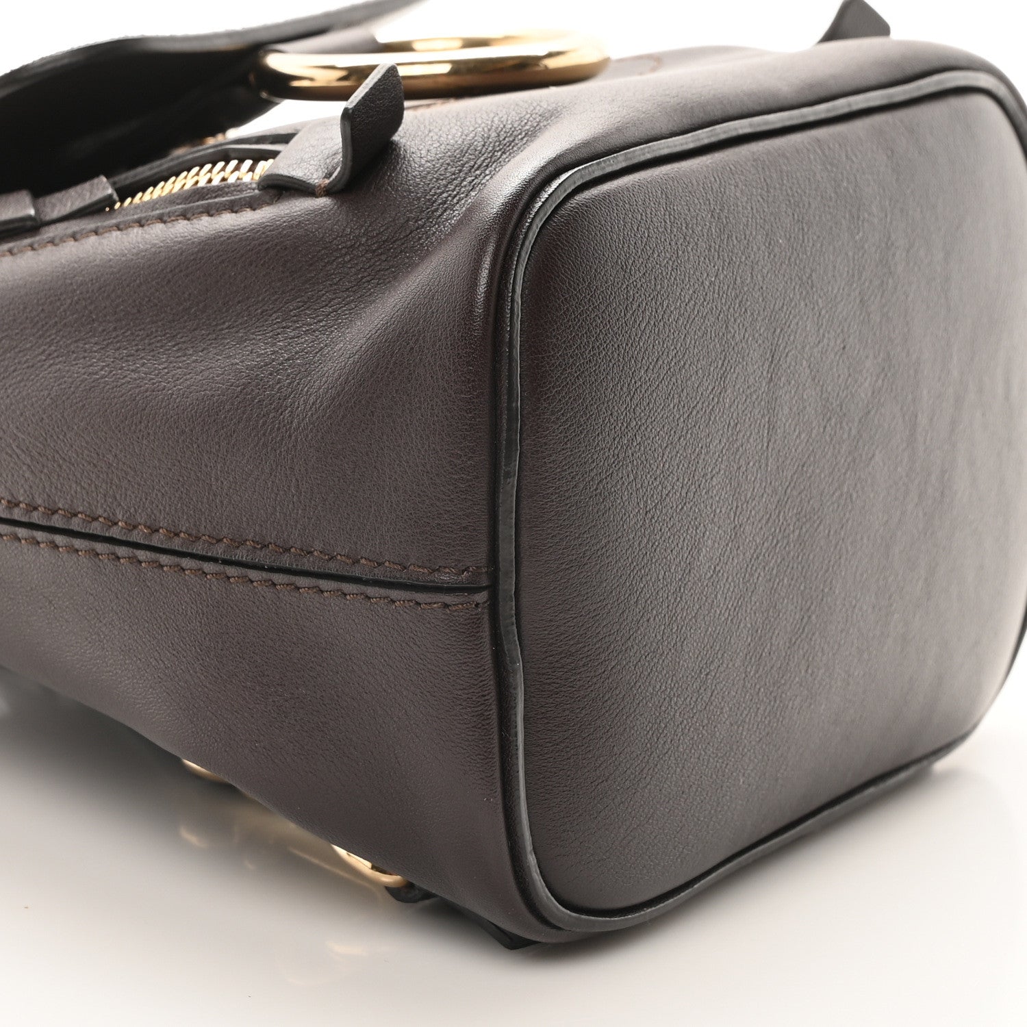 Chloe Suede Calfskin Mini Faye Backpack Carbon Brown 9 of 10