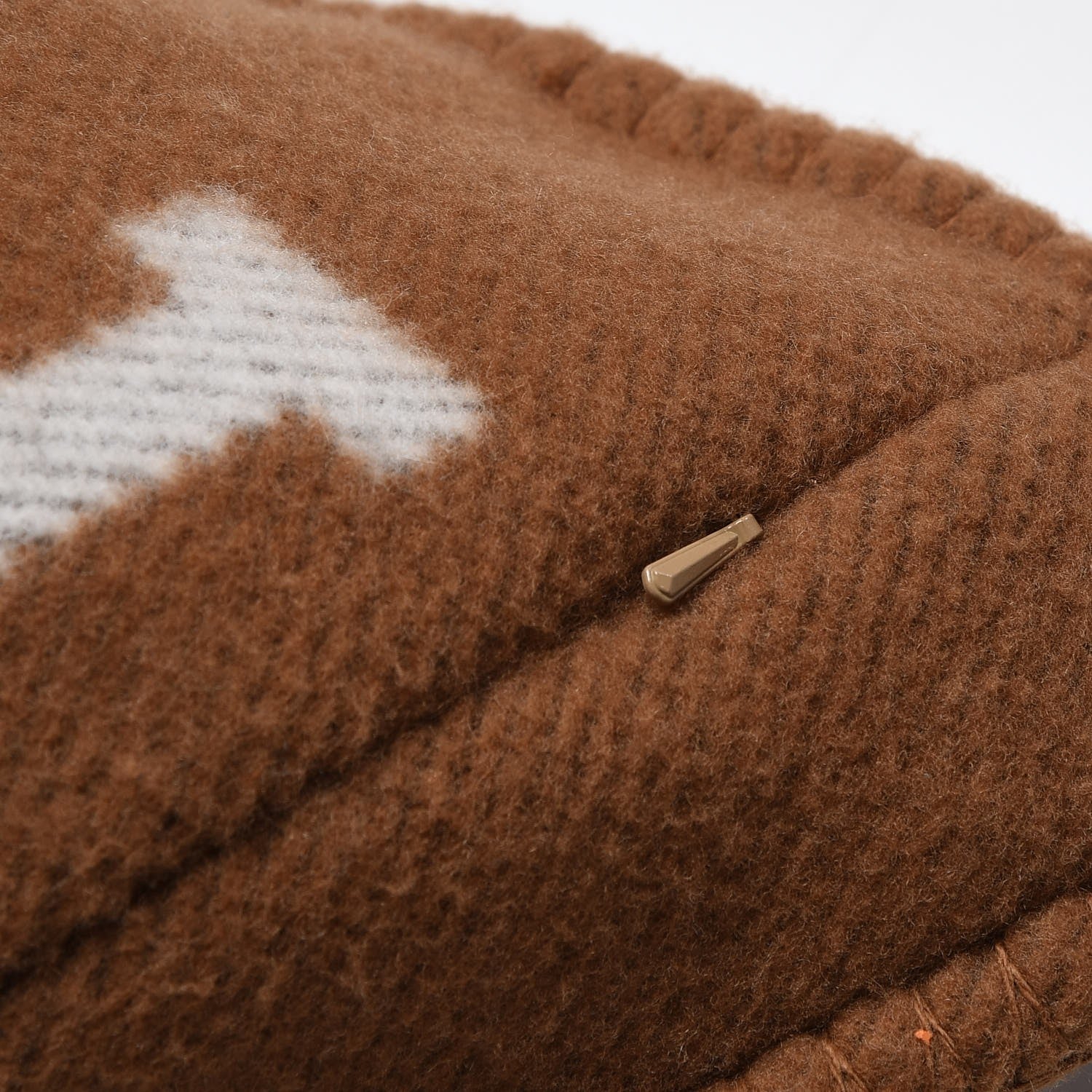 Hermes Wool Cashmere Avalon Pillow GM Ecru Camel 4 of 5