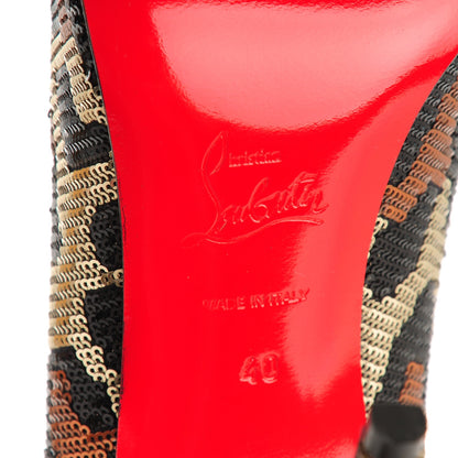 Christian Louboutin Leopard Paillettes Fifi 100 Pumps 40 Beige 7 of 7