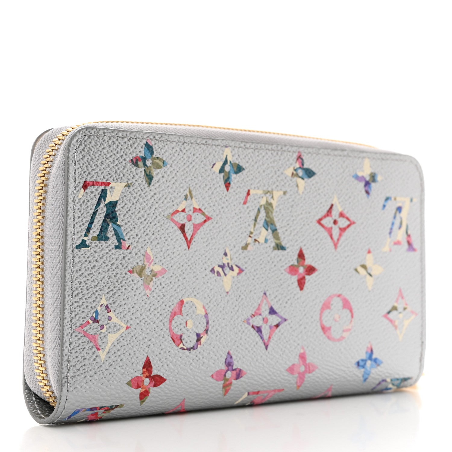 Louis Vuitton Metallic Monogram LV Garden Zippy Wallet Silver 3 of 6