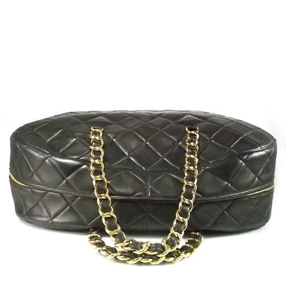 Chanel Lambskin Quilted Luggage Bag Black 4 of 10